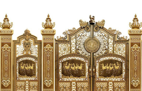 Cổng nhôm đúc Bát Mã Truy Phong để đón tài lộc và sự sung túc