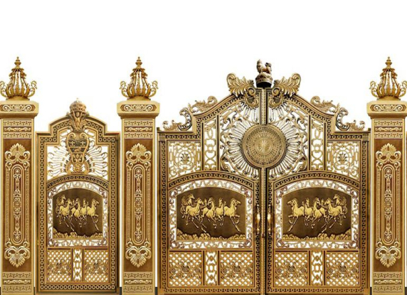 Cổng nhôm đúc Bát Mã Truy Phong để đón tài lộc và sự sung túc